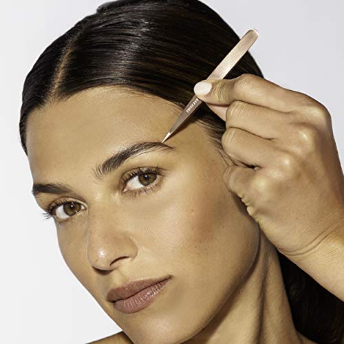 Tweezerman Stainless Steel Point Tweezer - Eyebrow Precision Tweezers, Facial and Ingrown Hair Removal (Rose Gold)