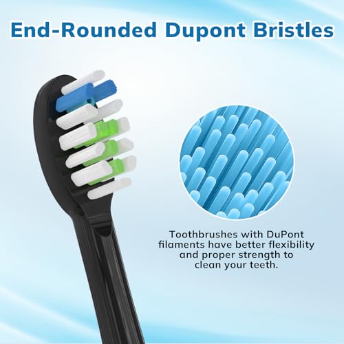 6 Pack Replacement Replacement Brush Heads for Waterpik Sonic Fusion Flossing Toothbrush Compatible with Sonic Fusion SF01/SF02 and Sonic Fusion 2.0 SF03/SF04- White with Caps