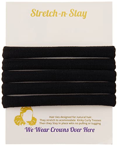 Untwisted Infinity Seamless Hair Ties for Natural Hair No Damage Stretch Stay Hair Ties Black Beauty Long Lasting Ponytail Holders for updo buns twists braids locs curly hair