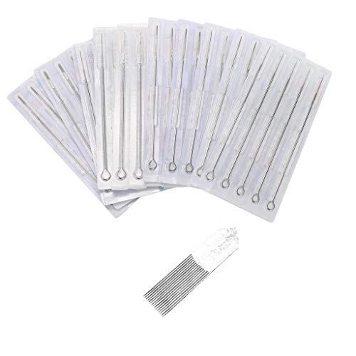 Tattoo Needles,New Star Tattoo Box Of 50#12 9F Flat Shader Premade Sterile Tattoo Needles Supply 1209F