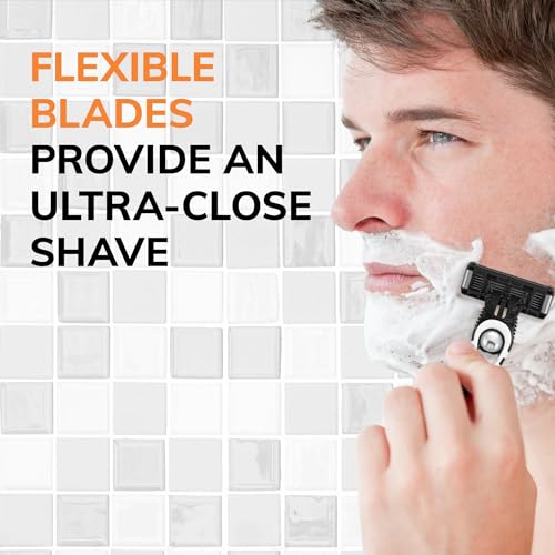 BIC Flex 5 Titanium 5-Blade Disposable Razor for Men, Sensitive Skin Razor For a Smooth, Comfortable and Close Shave, 4 Piece Razor Set