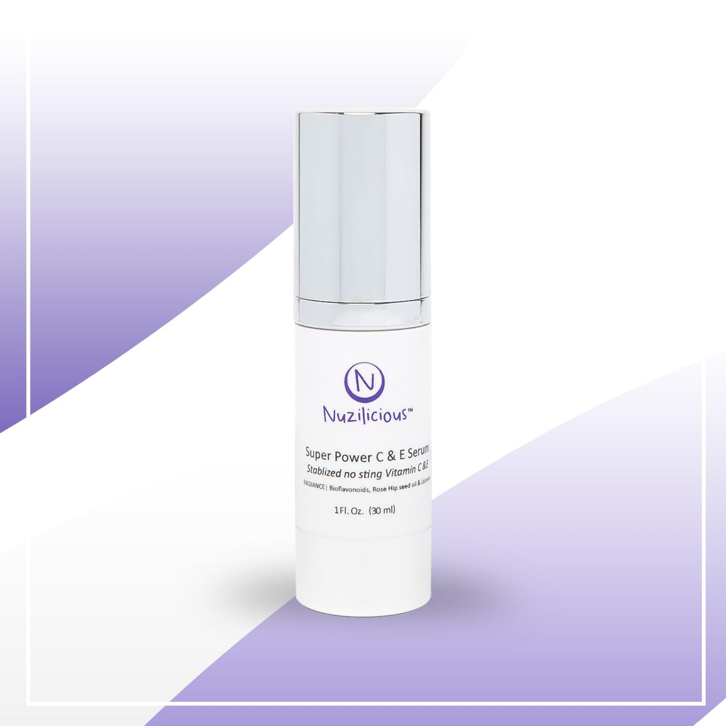 Nuzilicious Professional Grade Super C & E Serum – Vitamin C & E for Radiant, Youthful Skin, Stabilized Formula, Vegan & Cruelty-Free Glow-Up Serum, 1 oz