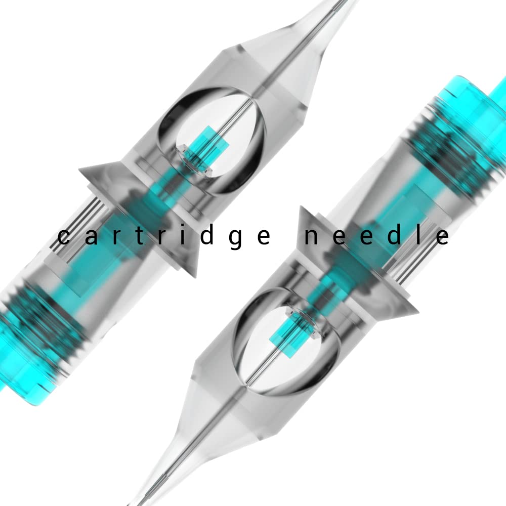 STIGMA Aquamarine Knight Tattoo Cartridges #12(11RS) 20Pcs Round Shader 0.35mm Standard M-Taper Disposable Tattoo Needle Cartridges with Membrane EN02B-20-1211RS