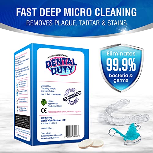Retainer Cleaner and Denture Cleaning Tablets - Mouthguard Cleaner and Denture Cleaner Tablets Remove Plaque, Odors and Stains from Aligners, Night Guard and Removable Dental Appliances - 120 Tablet