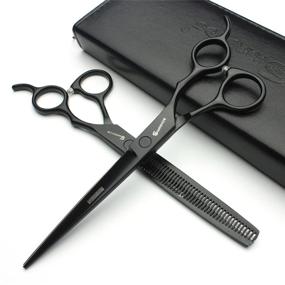 SHARONDS 7 Inch Stainless Steel Professional Barber Scissors Hair Thinning Scissors Hairdresser or Home Hairdresser Variant/Hybrid Scissors (7 inch-3pc)