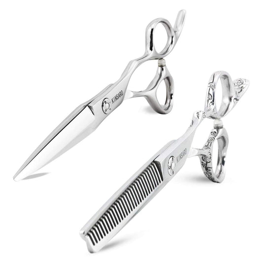 6 INCH Hair Cutting Scissors and 6 INCH Hair Thinning Scissors Barber Scissors Kinsaro Hair Scissors Set
