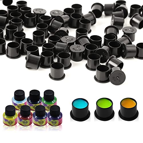 Tattoo Ink Caps Cups Small - Autdor 1000Pcs Tattoo Caps Cups with Base Disposable Pigment Cups Microblading Makeup Tattoo Ink Cups with Base Pigment Ink Caps 11mm Small for Tattoo Supplies