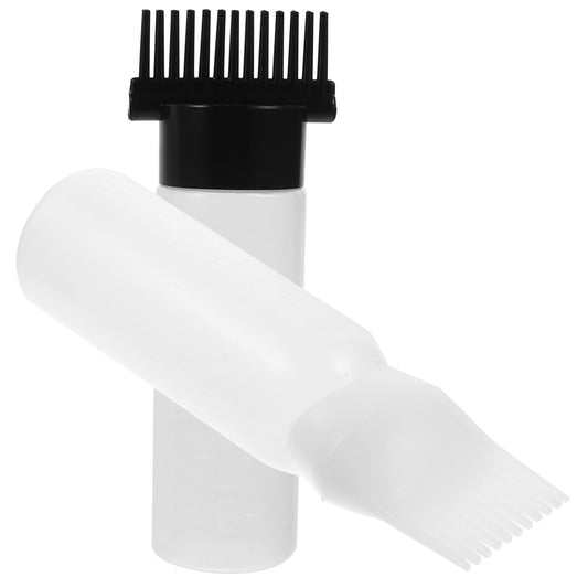 Beatifufu 2pcs Hair Dye Bottle Applicator Hair Scalp Massager Brush Hair Dye Bottle with Comb Hair Oil Bottle Hair Dye Applicator Bottle Comb Applicator Oil Comb Hair Comb Shampoo