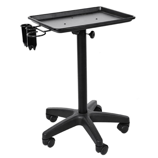 Aluminium Hair Salon Instrument Tray, Tattoo Workstation Rolling Tray Station, Adjustable Height Trolley Beauty Hair Stylist Storage Trolley for Salon Beauty Spa Tattoo with 2 Cups and 1 Metal Ring