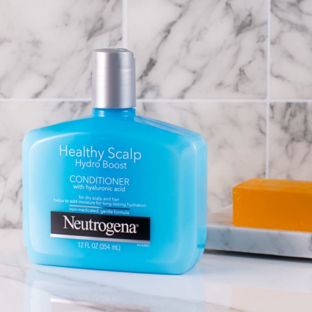 Neutrogena Moisturizing Healthy Scalp Hydro Boost Conditioner for Dry Hair and Scalp, with Hydrating Hyaluronic Acid, pH-Balanced, Paraben & Phthalate-Free, Color-Safe, 12 Fl Oz (pack of 3)