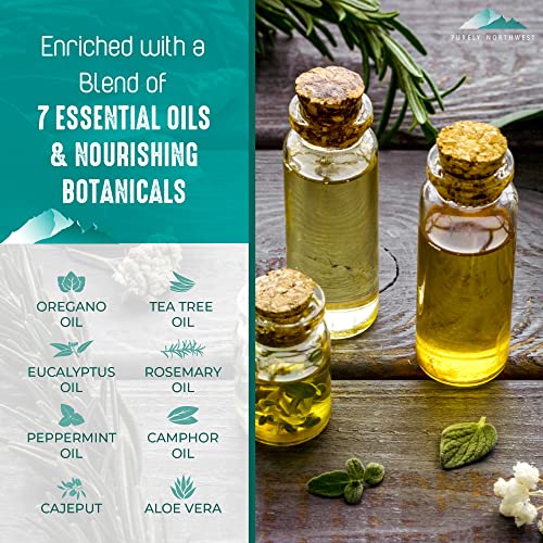 Purely Northwest-Natural Tea Tree & Peppermint Scalp & Body Wash-Men & Women-Soothes & Refreshes: Odor, Acne, Jock Itch, Irritated Itchy Scalp-(Can be used with a Silicone Body Scrubber) 9oz