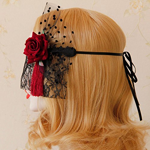 Yoriko 1920s Elastic Headband for Women-Silver Rhinestone Flower Flapper Headpiece Accessories, Great Gatsby Hair Accessories for Women (Black-F)
