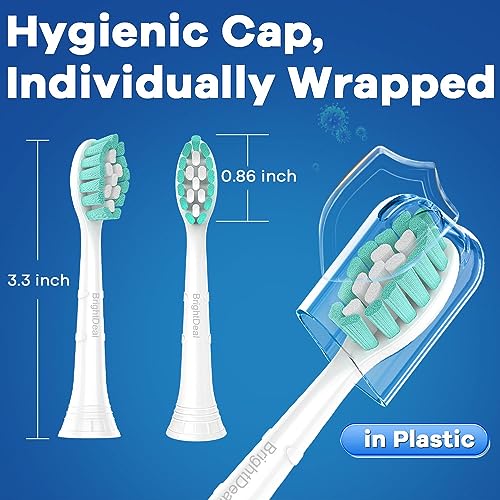 BrightDeal Replacement Toothbrush Heads for Philips Sonicare ProtectiveClean 4100 5100 6100 DailyClean DiamondClean EasyClean PowerUp Plaque Control C2 G2 HX6817/01 HX6857/11 White&Black, 4 Pack