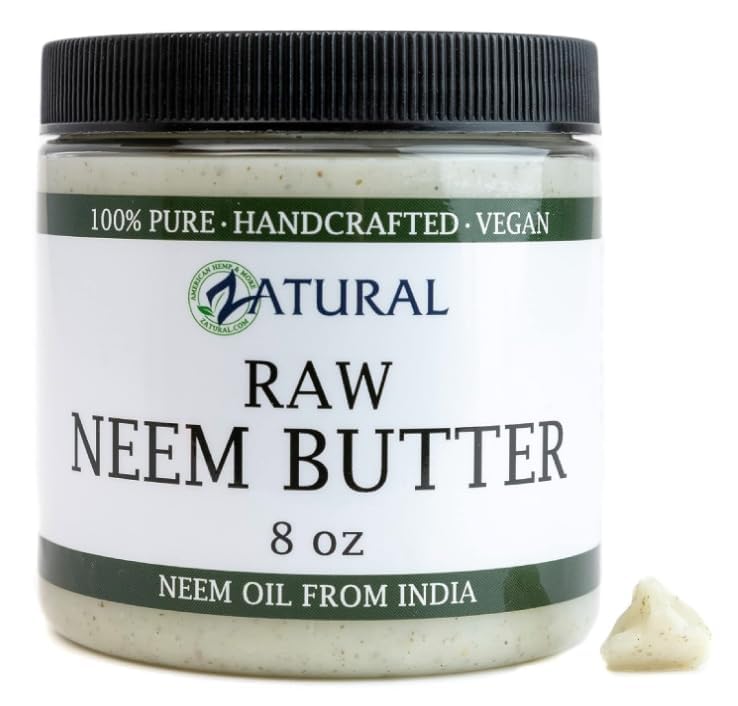 Organic Neem Butter-Coconut Oil, Neem Oil, Neem Leaf, Marula Oil, Kokum Butter, Rosemary, For Sensitive Skin, Itchy Skin, 4 Pack, 8 oz. Jars