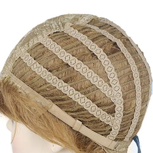 Wiginway Short Straight Full Synthetic Wigs Shaggy Hairstyle Layered Wigs with Bangs Natural Fashion Wigs Blonde