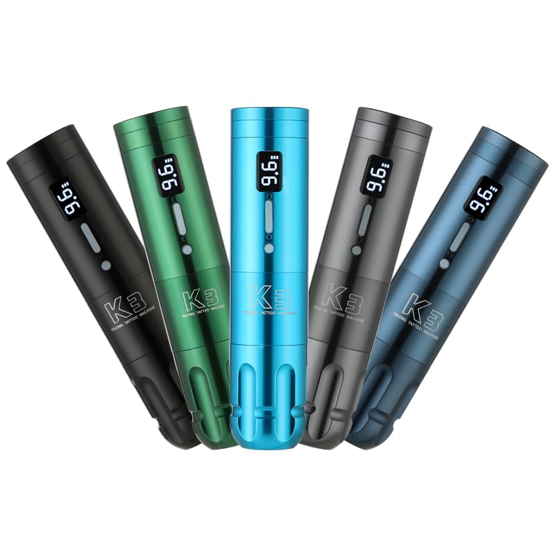 Tattoo Gun Kit, YILONG Cartridge Tattoo Pen Kit with LCD Display Rotary Tattoo Supplies, Two-in-one Tattoo Machine Kit with 1900mAh Coreless Motor for Artists and Beginners