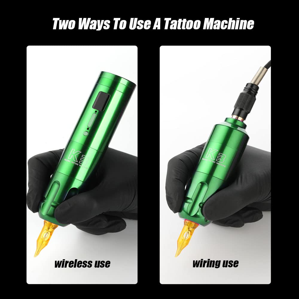 Tattoo Gun Kit, YILONG Cartridge Tattoo Pen Kit with LCD Display Rotary Tattoo Supplies, Two-in-one Tattoo Machine Kit with 1900mAh Coreless Motor for Artists and Beginners