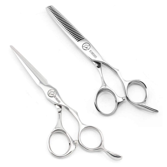 5.5 INCH Hair Cutting Scissors and 5.75 INCH Hair Thinning Scissors Barber Scissors Hairdressing Scissors Kinsaro