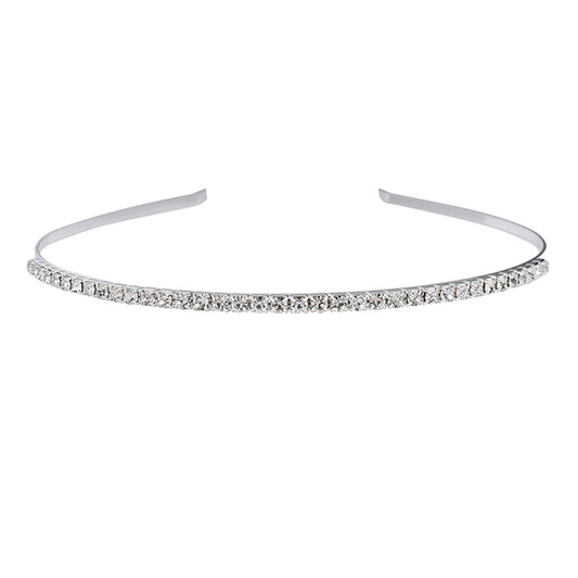 Wiwiw 1 Row Crystal Rhinestone Headband Thin Hair Band Bridal Prom Party headband Hair Accessories for Women Girls (1 Row)