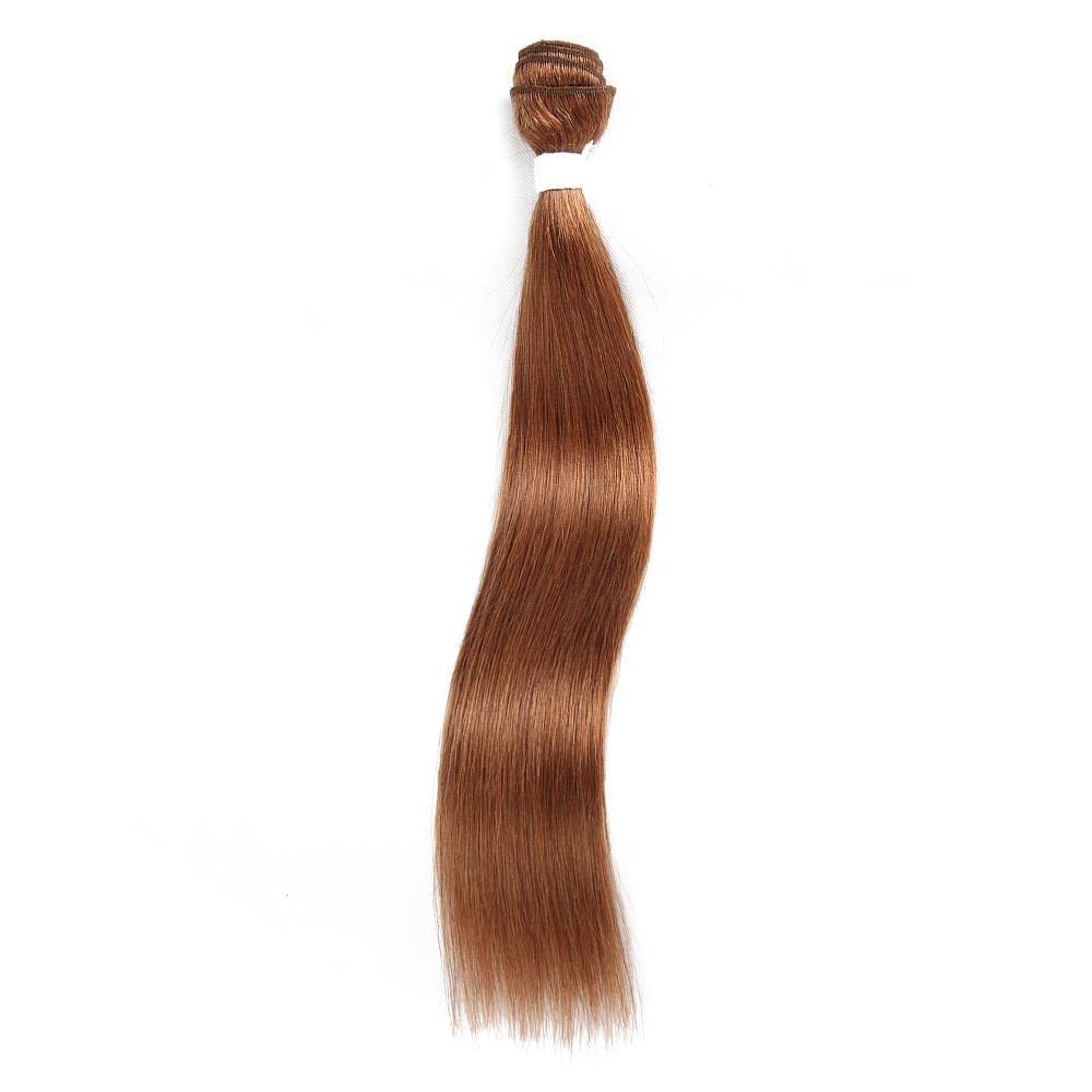 X-TRESS Light Brown Hair Bundles Straight Hair Bundles 1 Human Hair Bundles 22 inchs Human Hair Weave (22 Inch,30#)