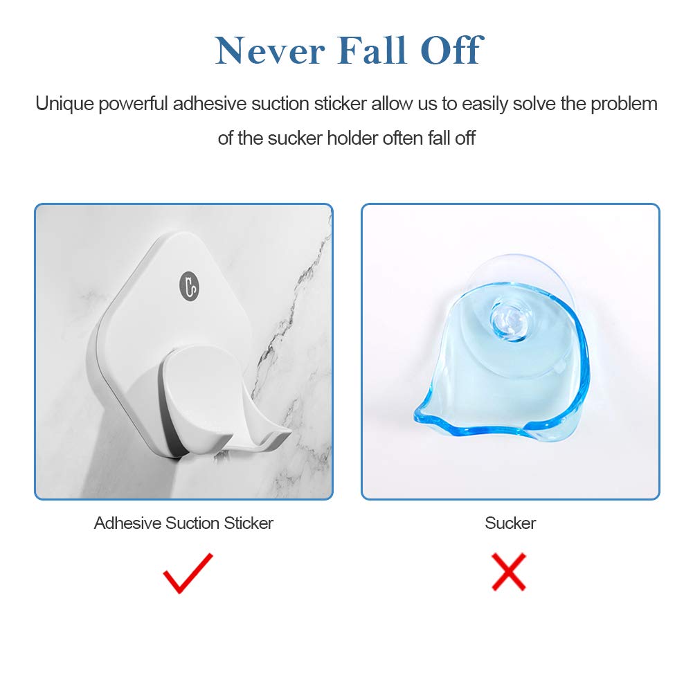 Razor Holder for Shower Wall, Shower Hook for Razor, Self Adhesive Razor Holder Hanger Stronger than Suction Cup Razor Holder, Rigid Plastic Shower Razor Holder for Men and Women, 1 Pack