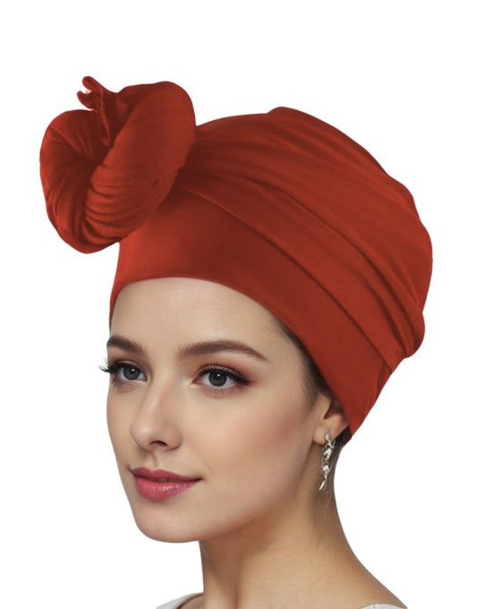 vabovin Hair Wrap for Black Women with Natural Hair Stretch Soft Edge Large Scarves for Braids Dreadlocks (Red Orange)