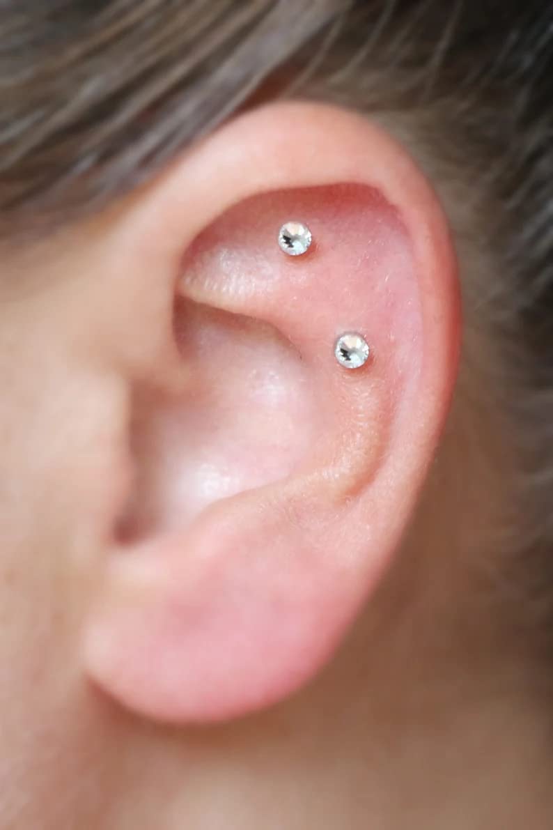 QWALIT Piercing Taper Threadless Piercing Changing Tool Piercing Taper Insertion Tool Piercing Threader Tool Flat Back Earring Applicator Tool Threadless Labret Titanium Threadless Insertion Pin 16g