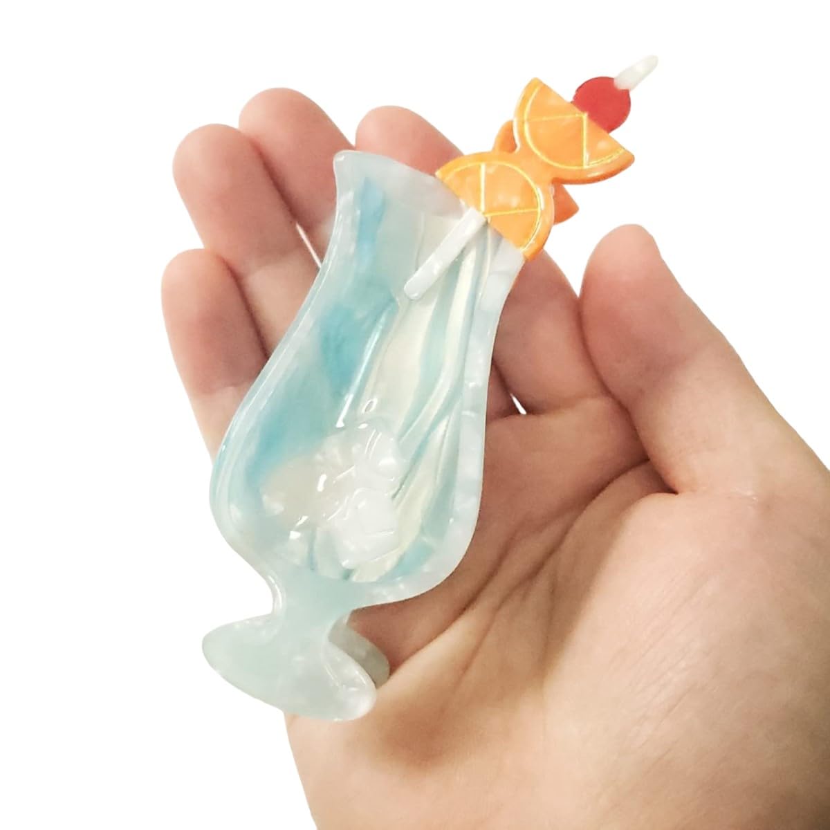 Blue Lagoon Hair Clip,Acetate Hair Clip,Small Claw Clip for Women, 1 Count (Pack of 1)