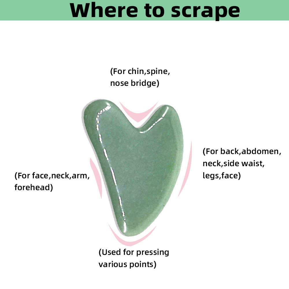 TOP SEWING Gua Sha Facials Tools for Jaw Massage Tools Board Natural Jade Stone for SPA Acupuncture Therapy Trigger Point Treatment