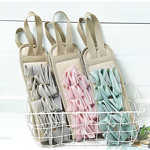 Star Brand Long Lasting Bath Sponge 6 Counts | 60g Heavy Bath Mesh Pouf with Suction Cup | Big Shower Sponge and Loofahs | Holding Up Bathing Exfoliator and Body Scrubber