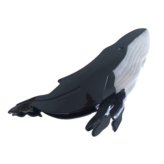 Whale Hair Clip,Cellulose Acetate Hair Clips,Big Claw Clips for Women,Hair Accessories,Black