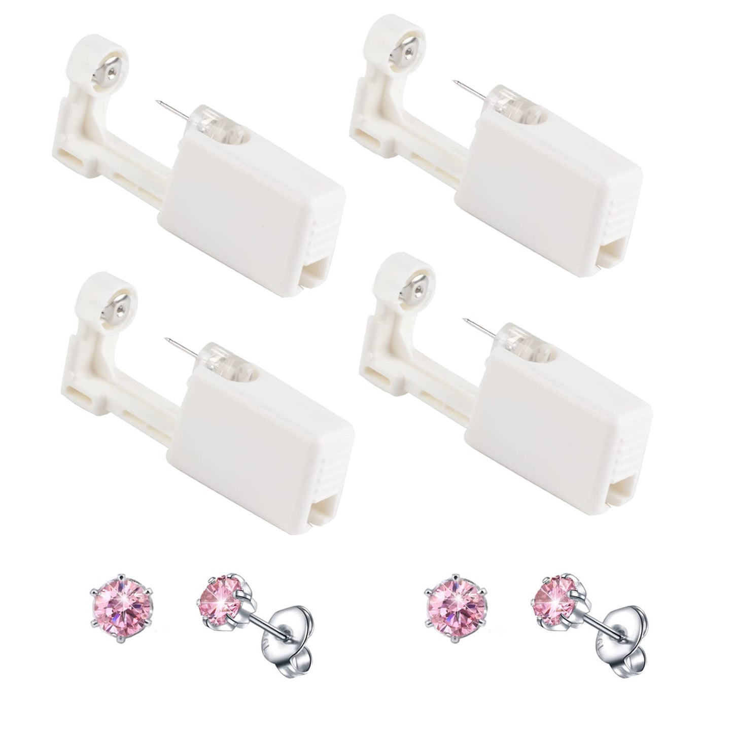 Orglace Ear Piercing Kit Disposable Self Ear Piercing Kit Safety 4 Pack Ear Piercing Gun Kit Tool with 5mm Earring Studs