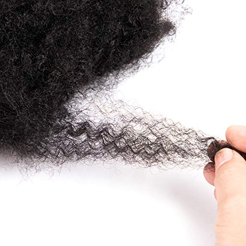 Originea 3 Bundles 12 inch Afro Kinkys Bulk Human Hair for Dreadlocks and Twist Braiding Full Head Human Hair Soft Afro Kinky Curly Hair Bulk for Dreads DIY 6inch can only Dreadlocks (1B#, 12 12 12)