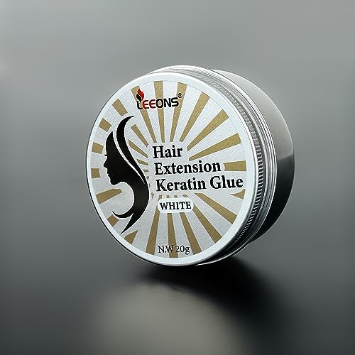 20g Hair Extensions Keratin Glue Powder for Hot Fusion, U-Tip, I-Tip, Keratip, Shrinkies Extensions Tool for Re-Tipping Hair Extensions (White, 20 Grams)