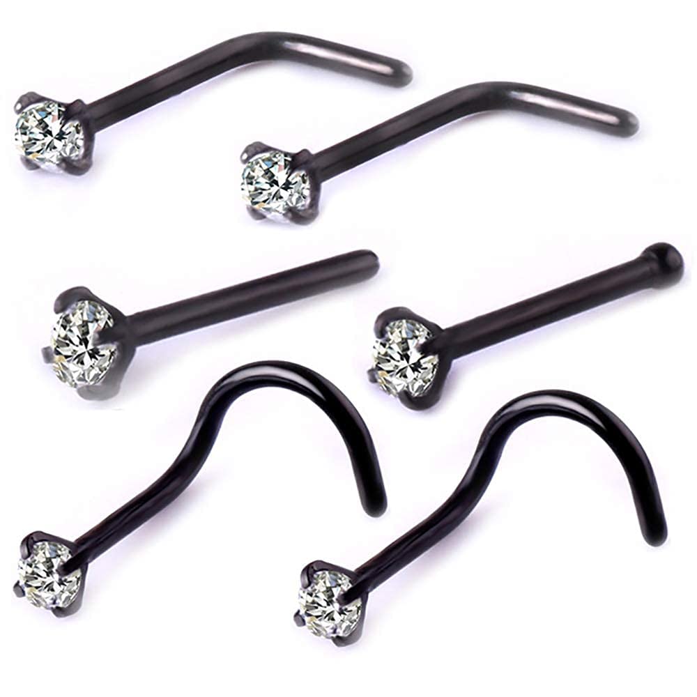 Unihubys Piercing Kit - 22Pcs Professional Nose Piercing Kit 20G Nose Rings Studs Piercing Needles Piercing Clamps Gloves Stainless Steel Body Jewelry for Womens Mens Piercing Kit