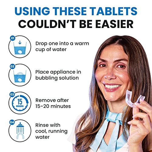 Retainer Cleaner and Denture Cleaning Tablets - Mouthguard Cleaner and Denture Cleaner Tablets Remove Plaque, Odors and Stains from Aligners, Night Guard and Removable Dental Appliances - 120 Tablet