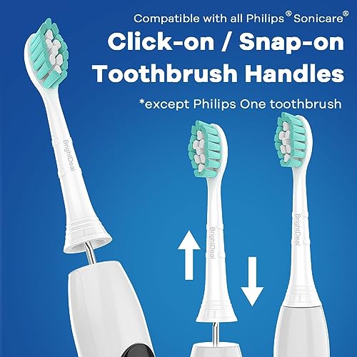 BrightDeal Replacement Toothbrush Heads for Philips Sonicare ProtectiveClean 4100 5100 6100 DailyClean DiamondClean EasyClean PowerUp Plaque Control C2 G2 HX6817/01 HX6857/11 White&Black, 4 Pack