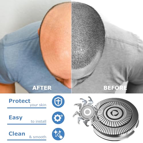 4 Pack Shaver Replacement Blades for Skull Pitbull Gold PRO Shaver Replacement Blade,Replacement Heads for Pitbull Platinum Pro Shaver and for Palm Electric Razors (1Set(4blades).