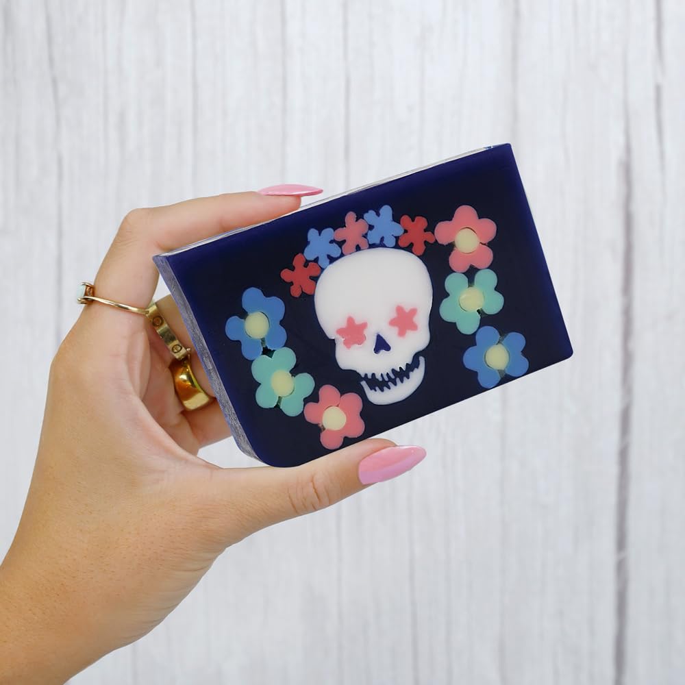 Primal Elements Glycerin Bar Soap | Helps All Skin Types, Sensitive, Oily & Dry Skin | NO PARABENS, VEGAN, GLUTEN FREE, 100% VEGETABLE BASE - (Sugar Skull)