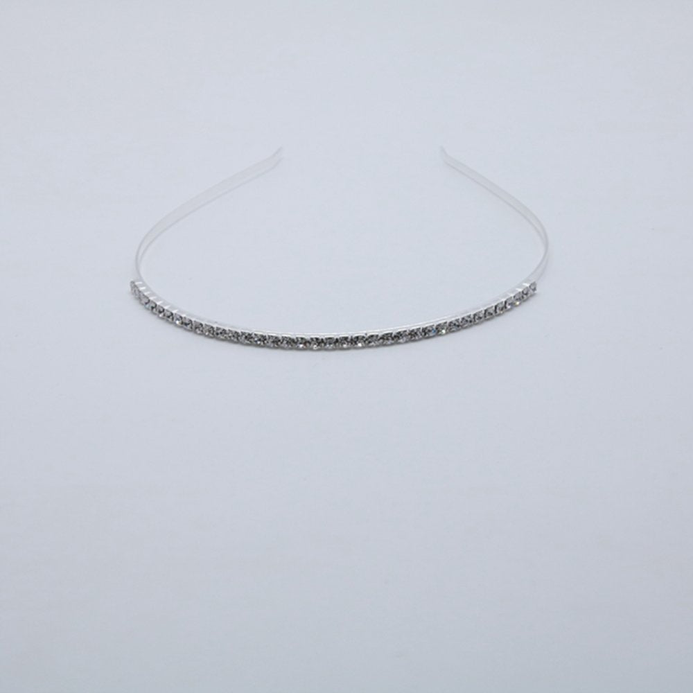 Wiwiw 1 Row Crystal Rhinestone Headband Thin Hair Band Bridal Prom Party headband Hair Accessories for Women Girls (1 Row)