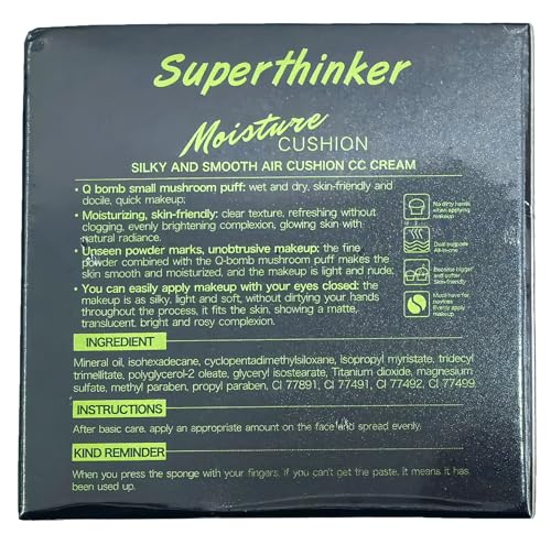 Air Cushion CC Cream Mushroom Head Foundation, Moisturizing BB Cream Makeup Long Lasting Matte Concealer (2 PCS Natural)