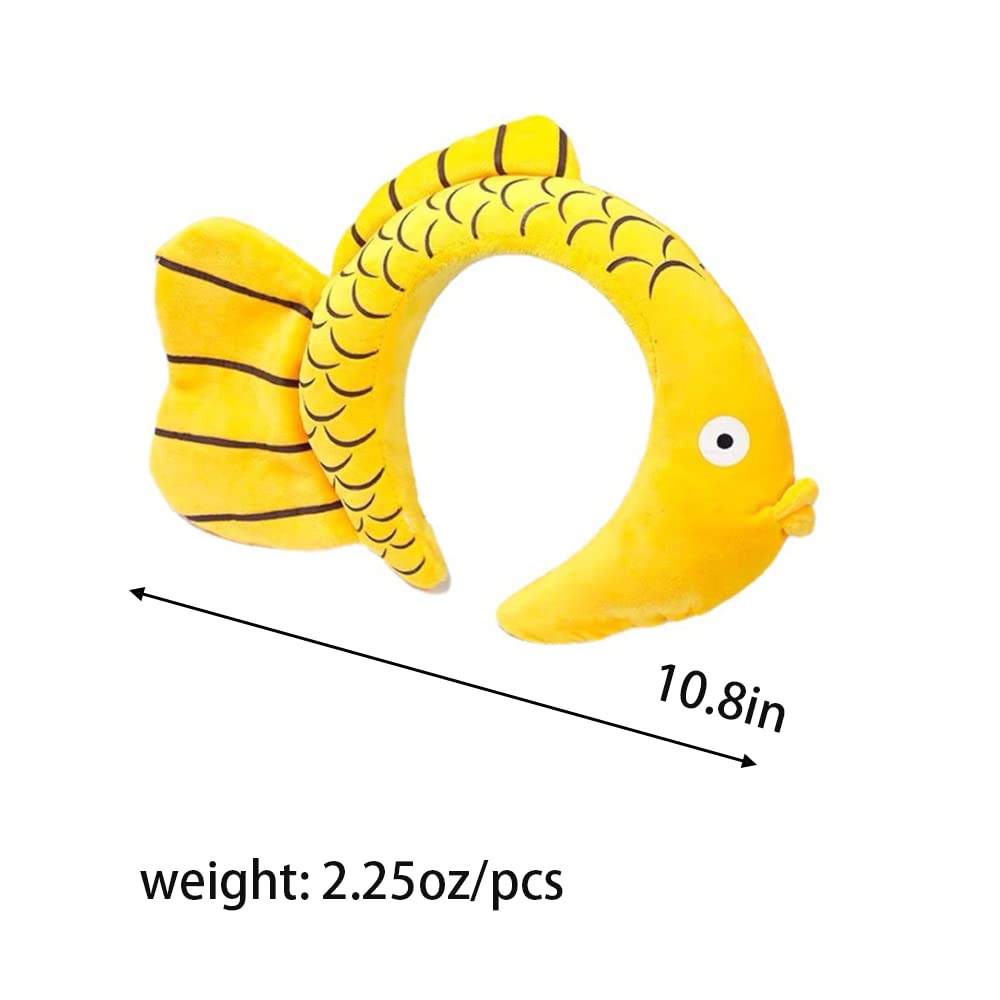 ZHOUMEIWENSP Funny Yellow Fish Stylish Plush Face Wash Makeup Elastic Hair Band Headband Party Hairband for Women (Yellow Fish)