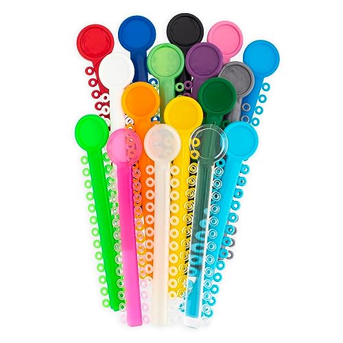 Practicon Orthodontic Ligature Ties, 1040 Elastic Bands for Braces, Elastomeric O-Rings, Rubber Bands for Brackets, Orange