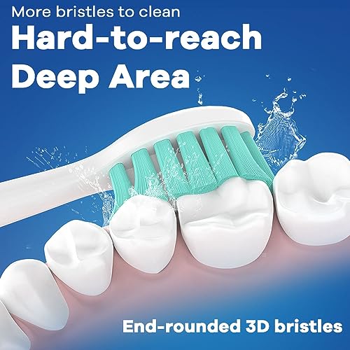 BrightDeal Replacement Toothbrush Heads for Philips Sonicare ProtectiveClean 4100 5100 6100 DailyClean DiamondClean EasyClean PowerUp Plaque Control C2 G2 HX6817/01 HX6857/11 White&Black, 4 Pack