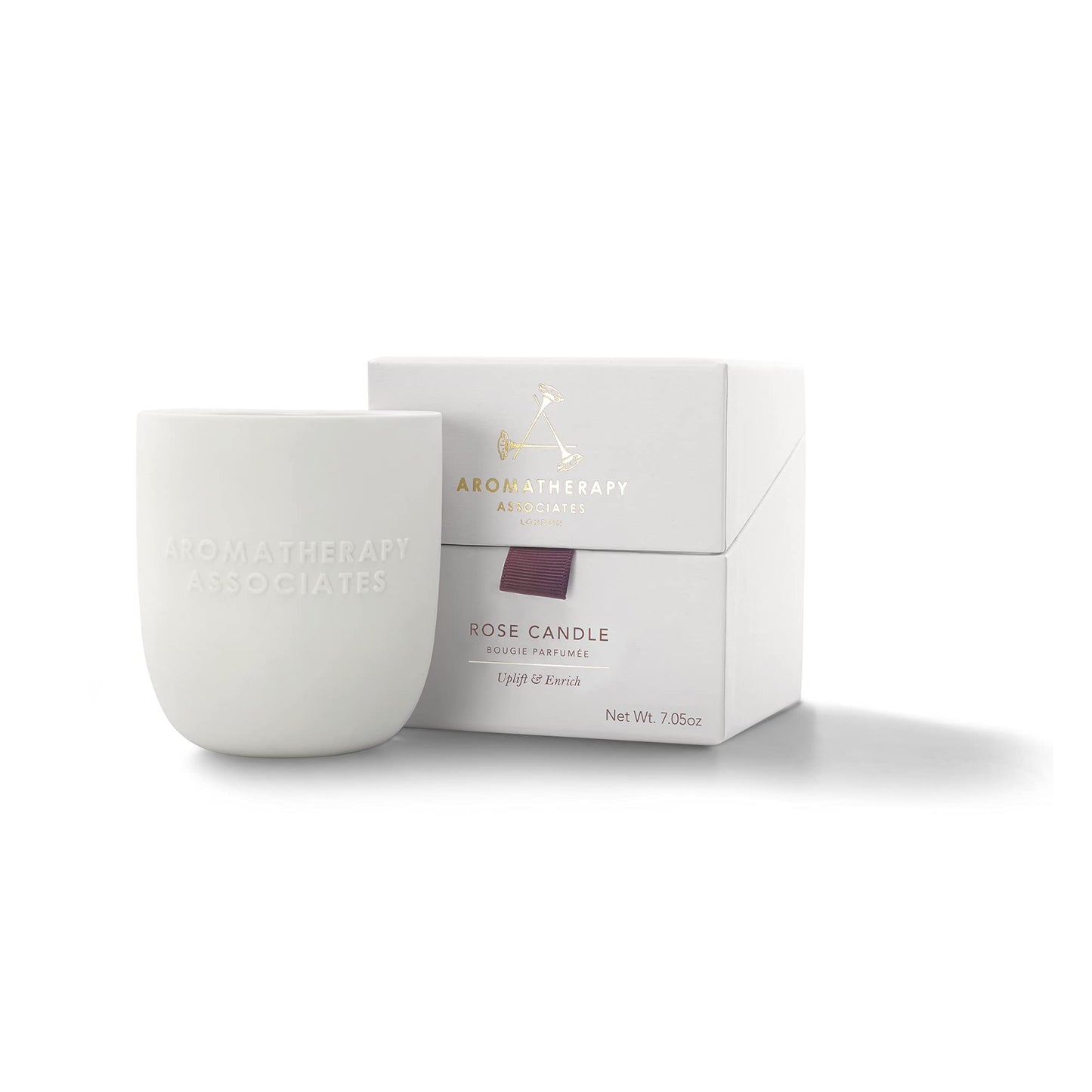 Aromatherapy Associates Rose Candle. Hand Poured Vegan Wax to Enrich and Uplift. Crafted with Damask Rose and Geranium Essential Oils. 40 Hour Burn Time (7.05 oz)