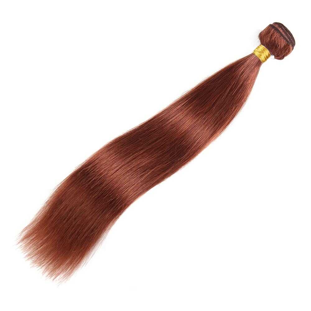Reddish Brown Straight Bundles Human Hair Copper Red Bundles Color 33 Human Hair Auburn Straight Bundles Double Weft Brazilian Human Hair Bundles Silky and Soft for Black Women 20 20 20 Inch