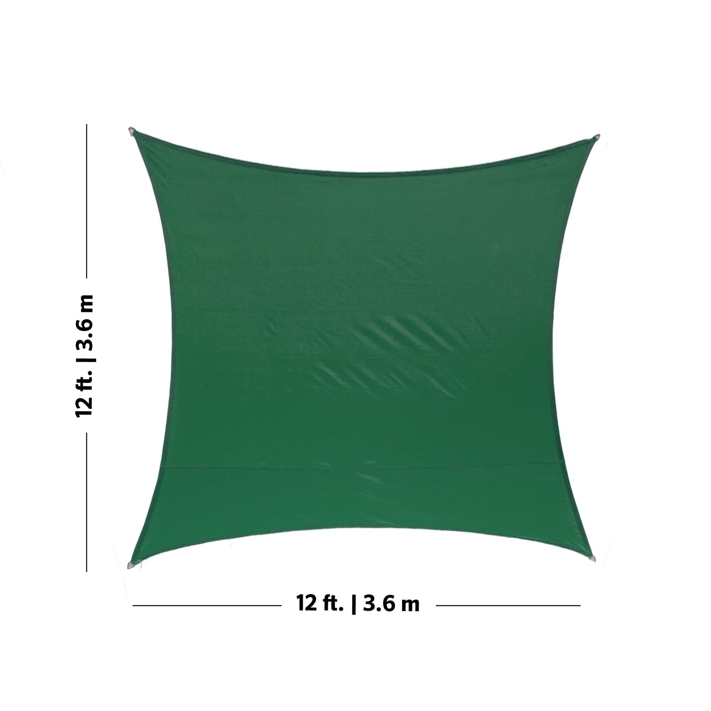Coolaroo Coolhaven Shade Sail, 95% UV Block Shade and Sun Shield, 12' Square, Heritage Green