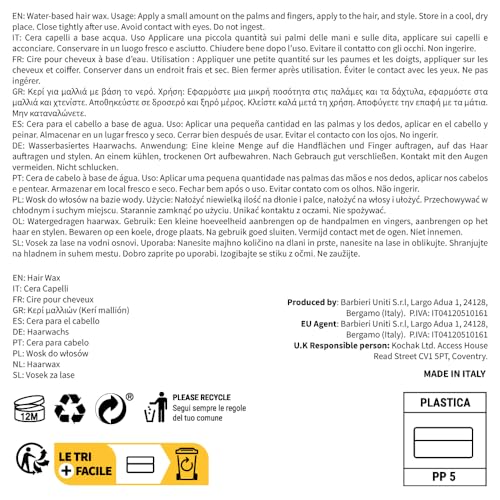 The Goodfellas' smile Hair Wax Fiber/Pomade, Matte with Medium Hold Formula, 100ml, Made in Italy (Orange Empire)