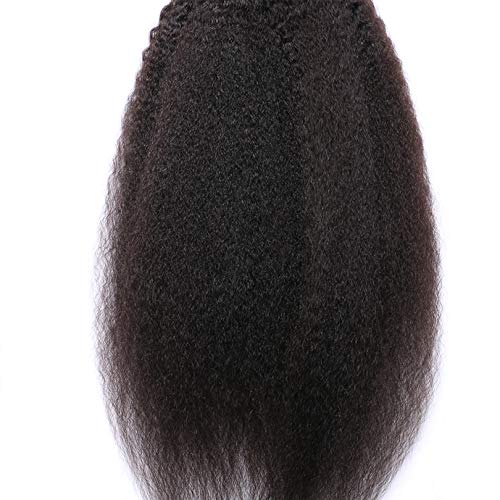 Brazilian Kinky Straight I Tip Hair Extension Pure Colored Human Hair Pre Bonded Hair Extensions 1g/s 100Strand I Tip Microlink Hair For Women (24inch, Natural color)
