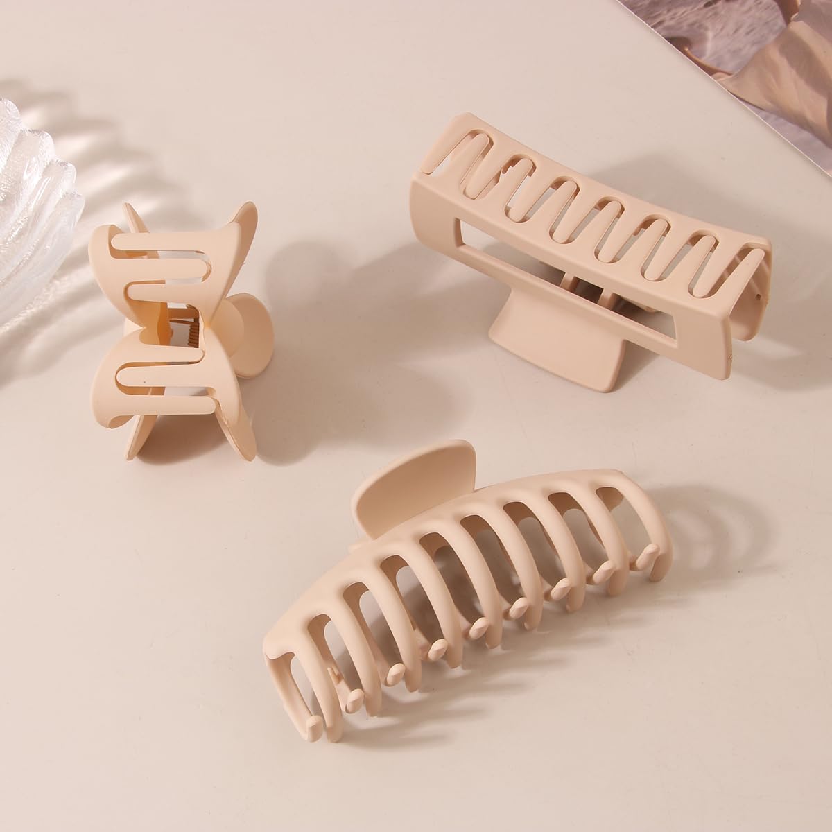 6 Pack Large Hair Clips, Strong Hold for Thick & Thin Hair, Multi-Color Claw Clips for Women & Girls